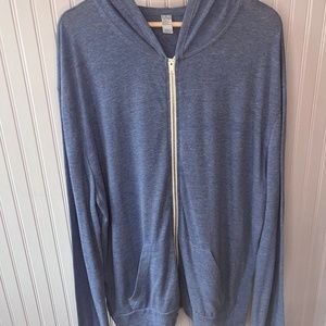 ALTERNATIVE EARTH APPAREL TRIBLEND JERSEY HOODIE - BLUE - MENS XXLARGE